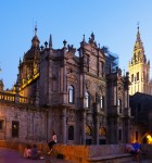 Santiago de Compostela Cathedral in evening time. Spain